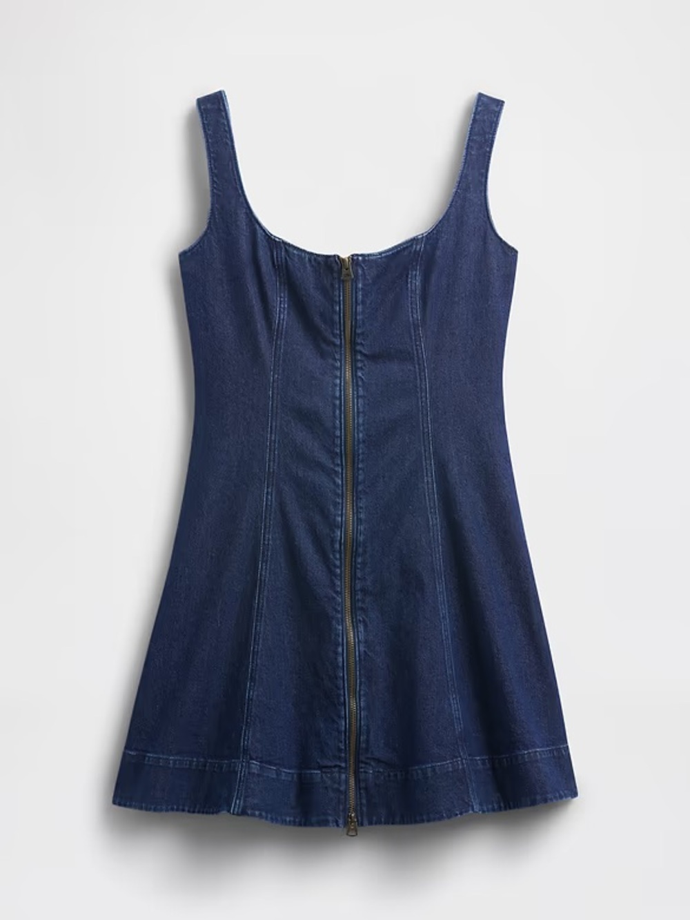 GAP NWT Denim Zip-Front A-Line Dress - Navy